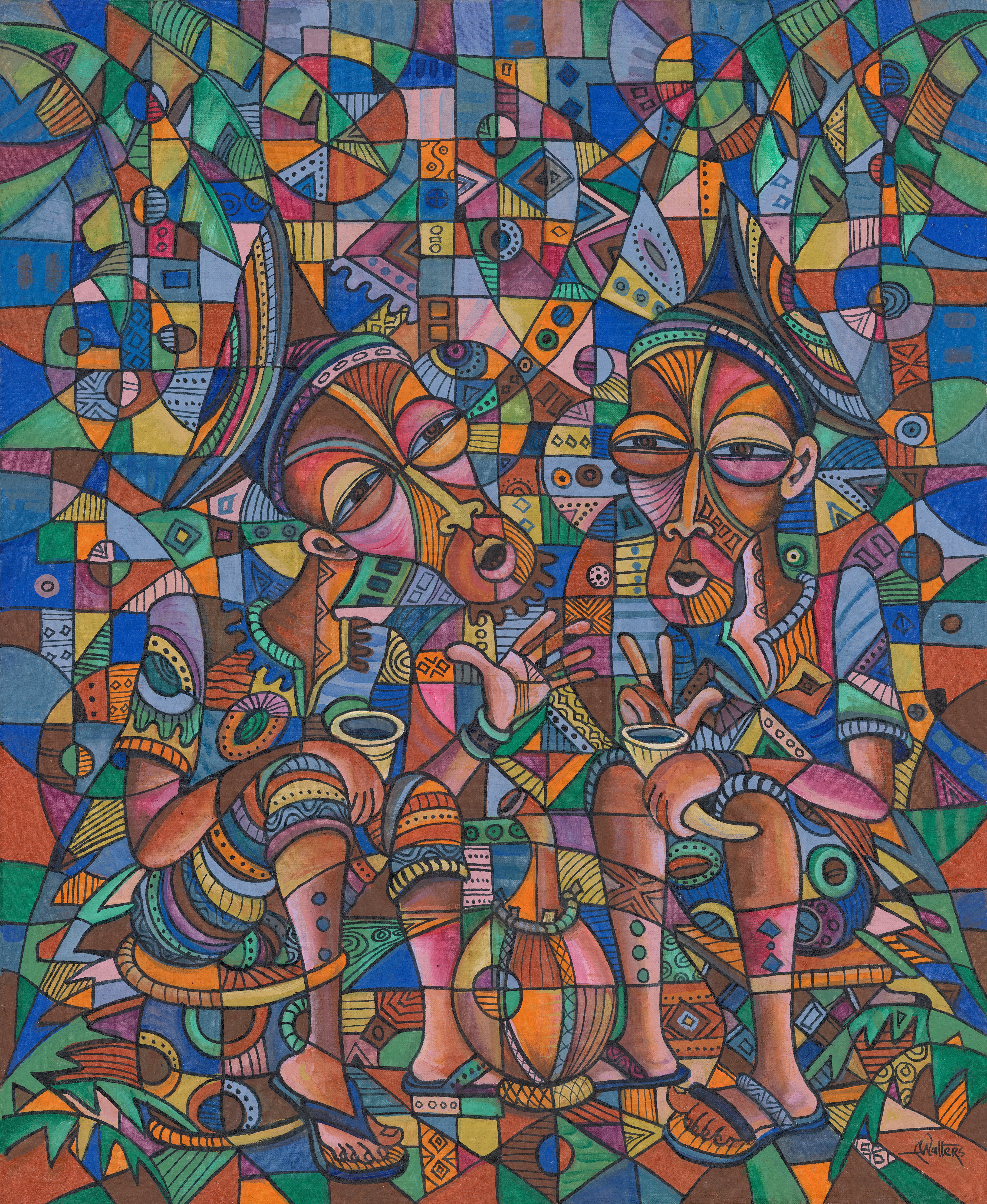 Angu Walters, My Best Friend VIII painting from Africa Angu Walters, My Best Friend VIII painting from Africa