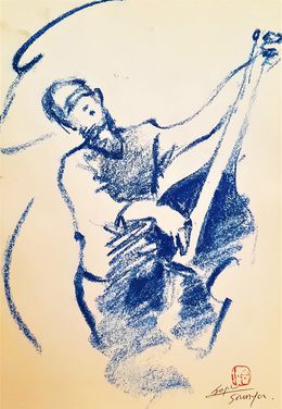 Dessin, Musicien contrebassiste, Sounya Whang