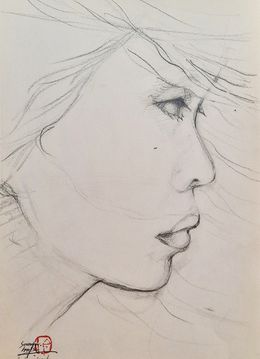 Dessin, Rêveuse Portrait, Sounya Whang