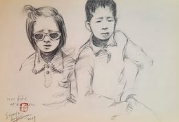 Dessin, Frère et sœur, Sounya Whang