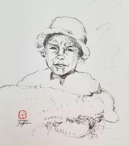 Dessin, Garçon et mouton, Sounya Whang