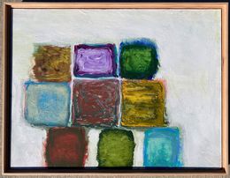 Gridish #27 (Framed Contemporary Abstract Mixed Media Painting), Guy Lyman