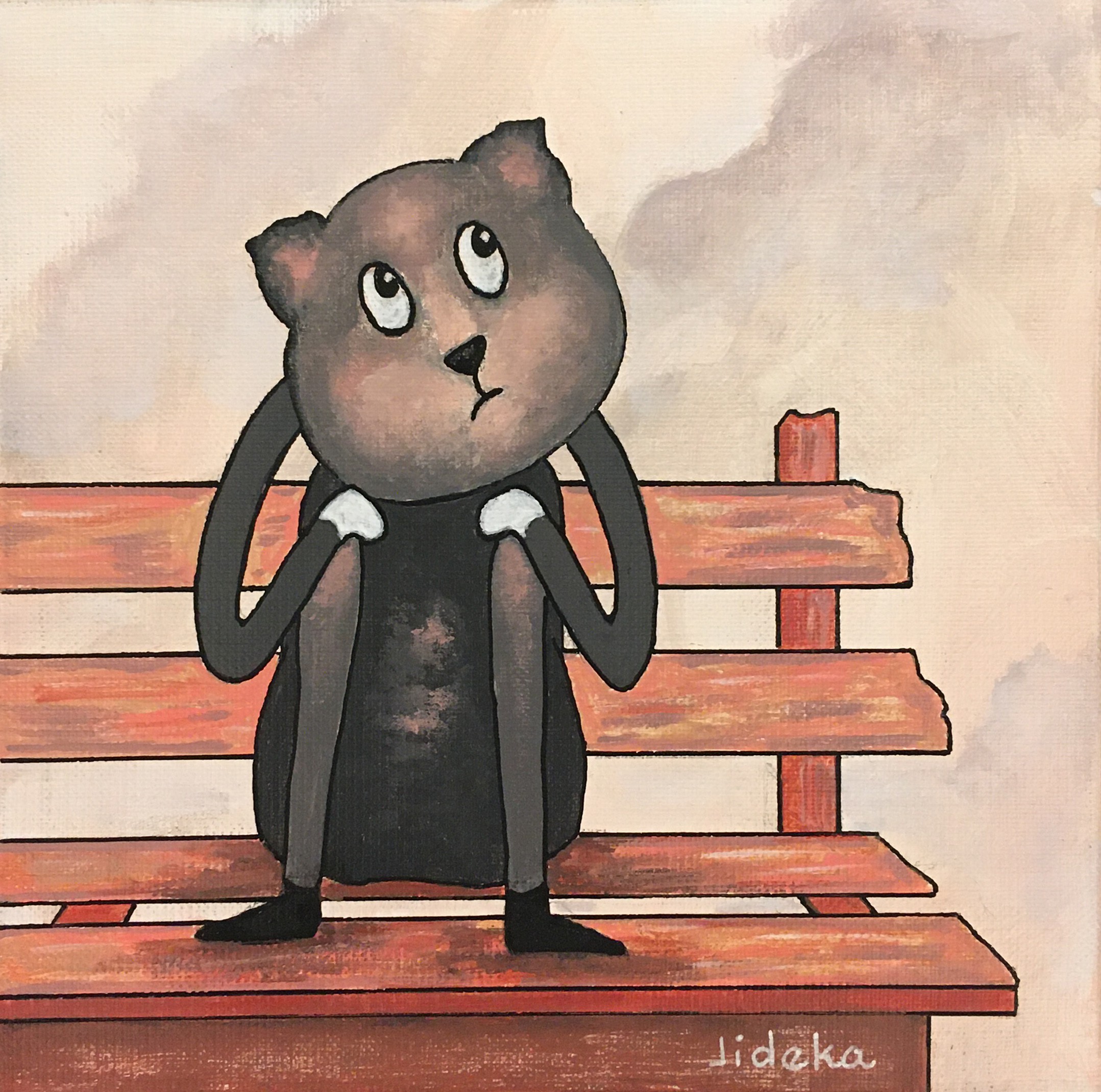 Jocelyne Deschamps-Kus, Le chat pensif Jocelyne Deschamps-Kus, Le chat pensif