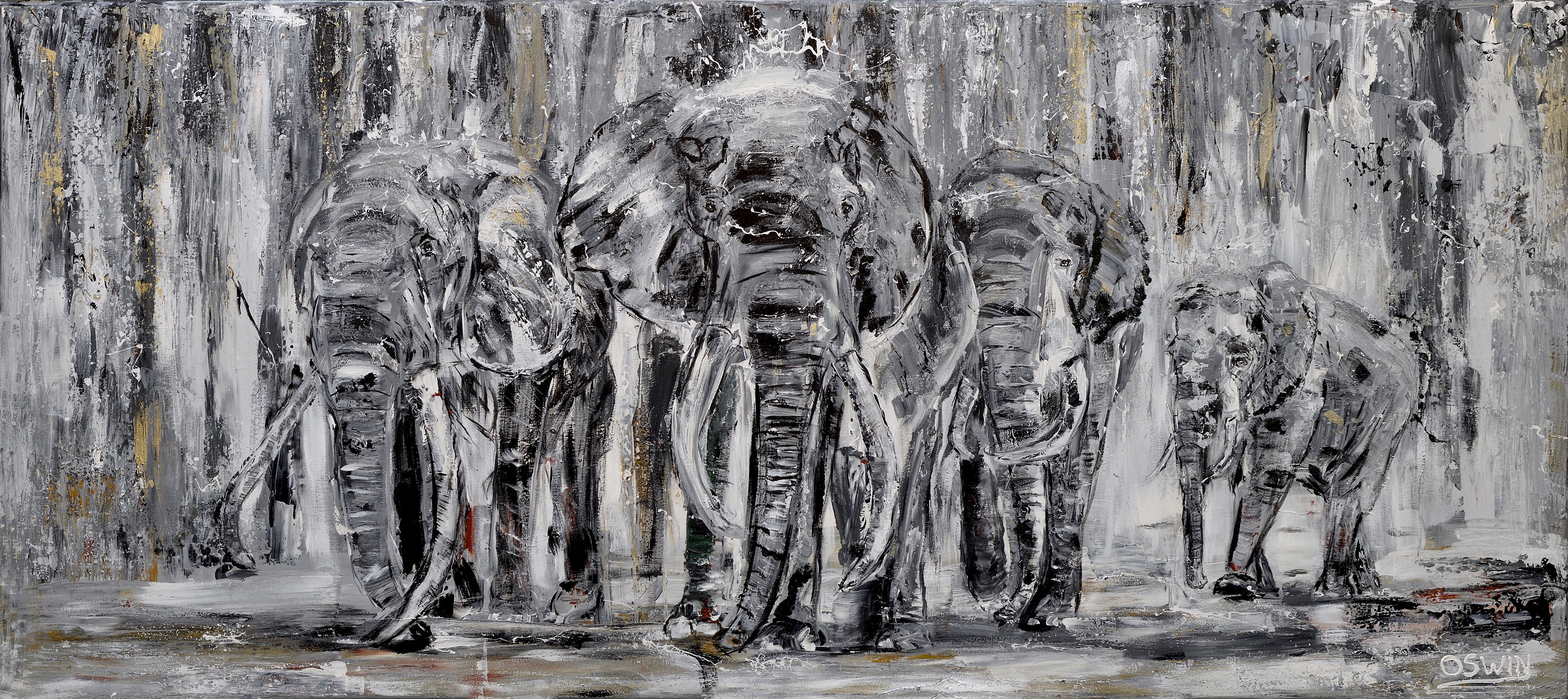 Oswin Gesselli, ELEPHANT FAMILY- Series THE UNFORGETTABLE Oswin Gesselli, ELEPHANT FAMILY- Series THE UNFORGETTABLE