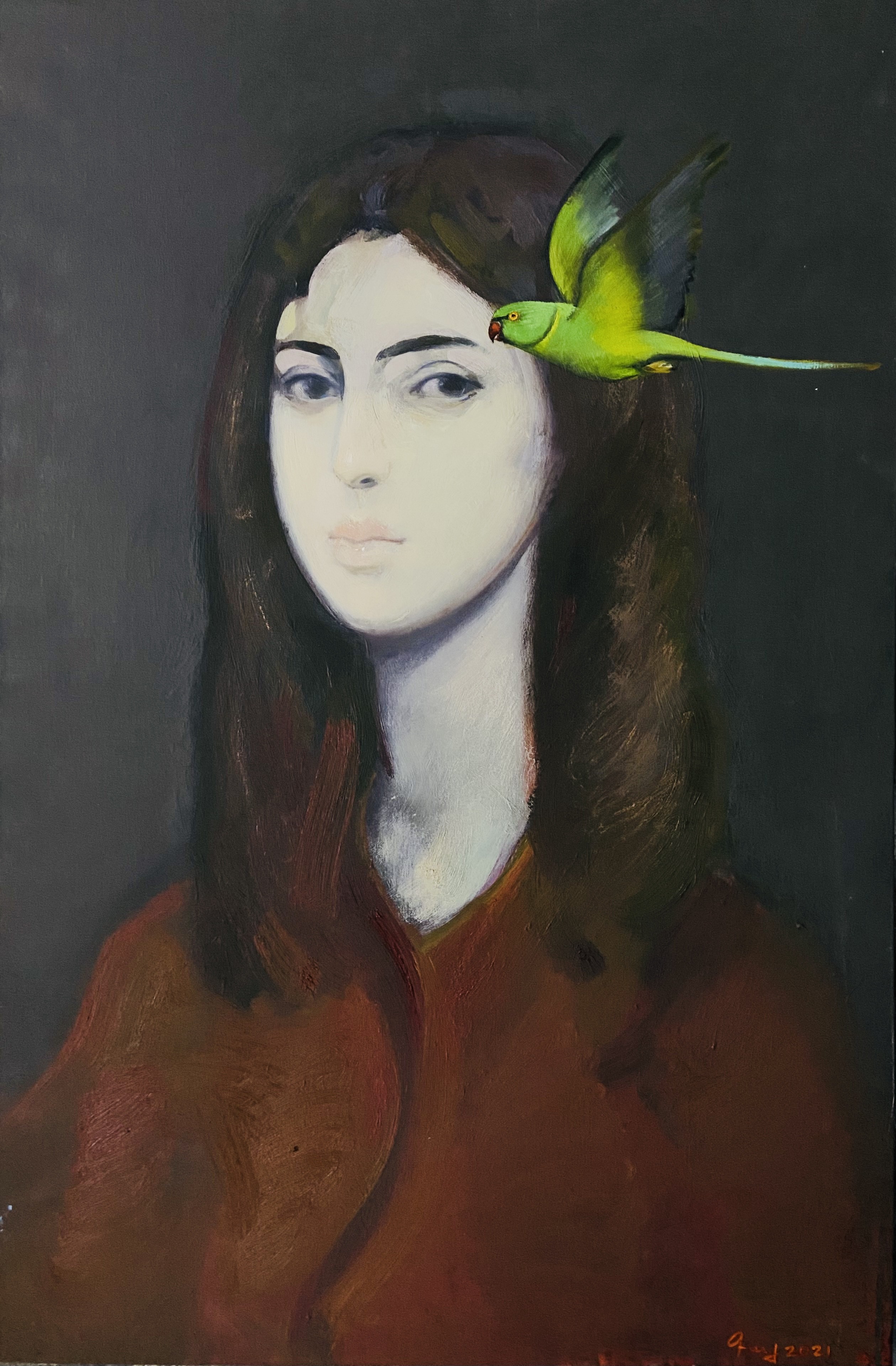 Guy Ghazanchyan, Portrait with Bird #2 Guy Ghazanchyan, Portrait with Bird #2