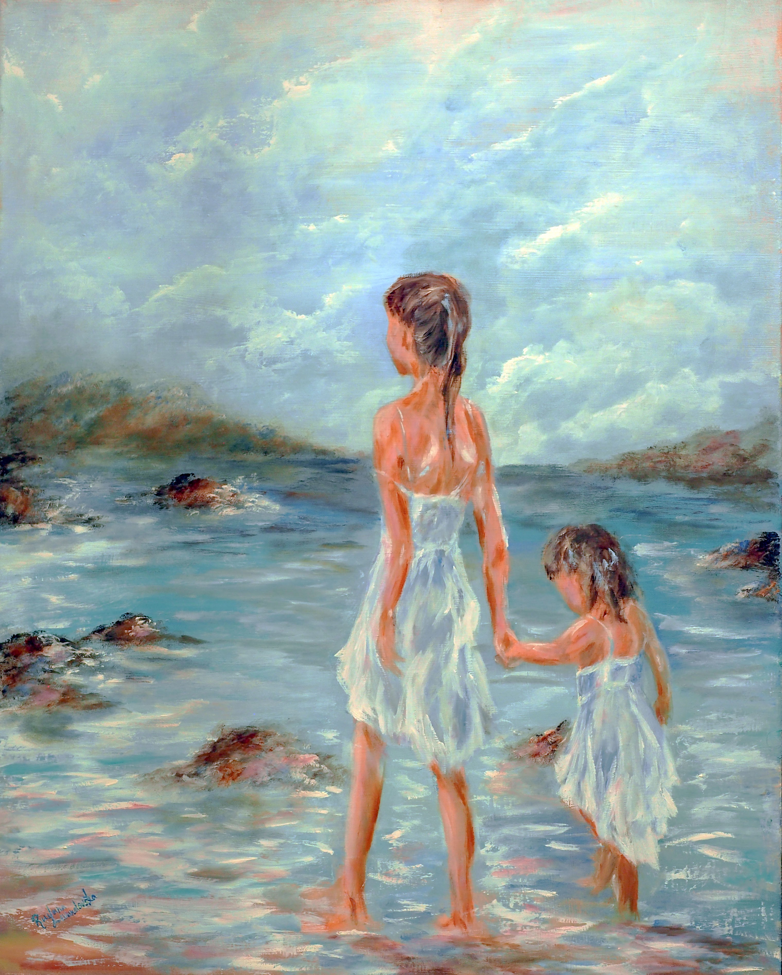 Ruslana Levandovska, Sisters at the Beach Ruslana Levandovska, Sisters at the Beach