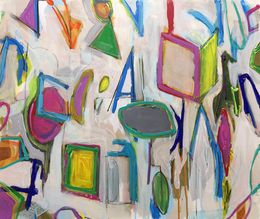 "Together, Apart" - Large Contemporary Abstract Painting, Guy Lyman