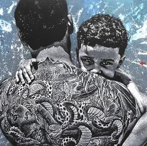 Painting, Father and Kid, Jef Aérosol