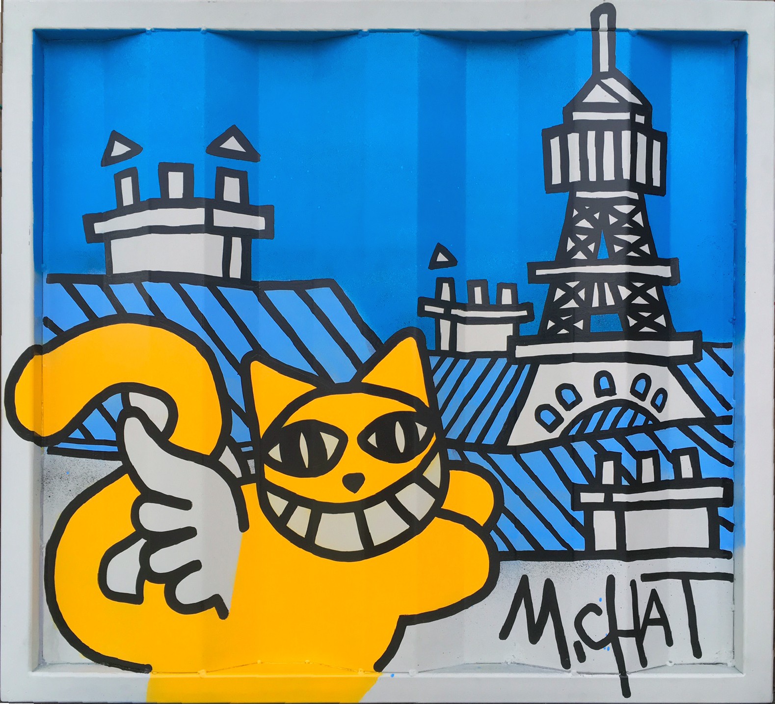 M.Chat, Chat vole sur container M.Chat, Chat vole sur container