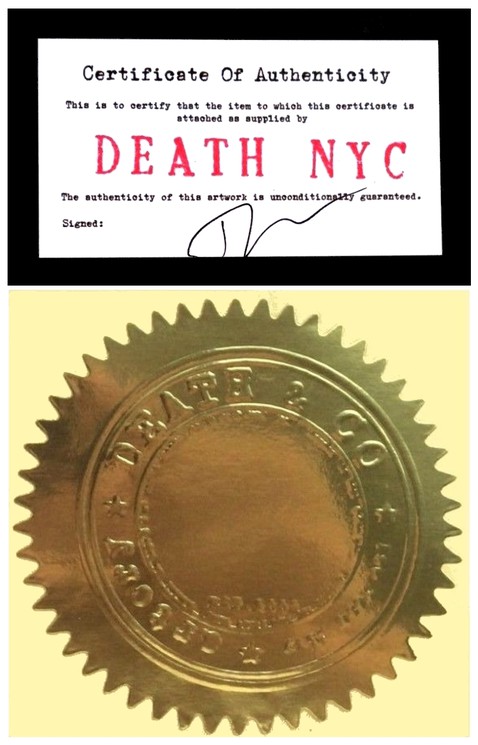 DEATH NYC AO187 額付き、サイン、保証書、オフィシャルより入手保証 Yahoo!オークション - DEATH NYC 額付き 世界限定100枚 鉄腕