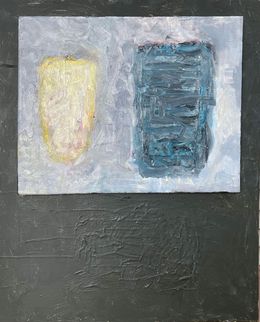 Superimposition of Two Forms, Simple Abstract Painting, Guy Lyman