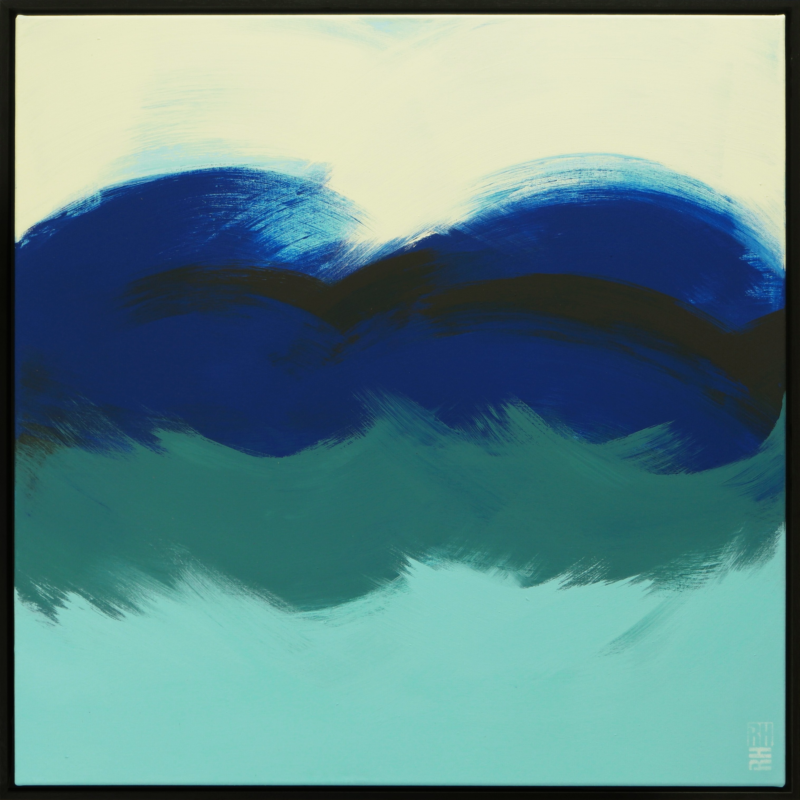 Ronald Hunter, The Wave in Blue - Incl Frame Ronald Hunter, The Wave in Blue - Incl Frame