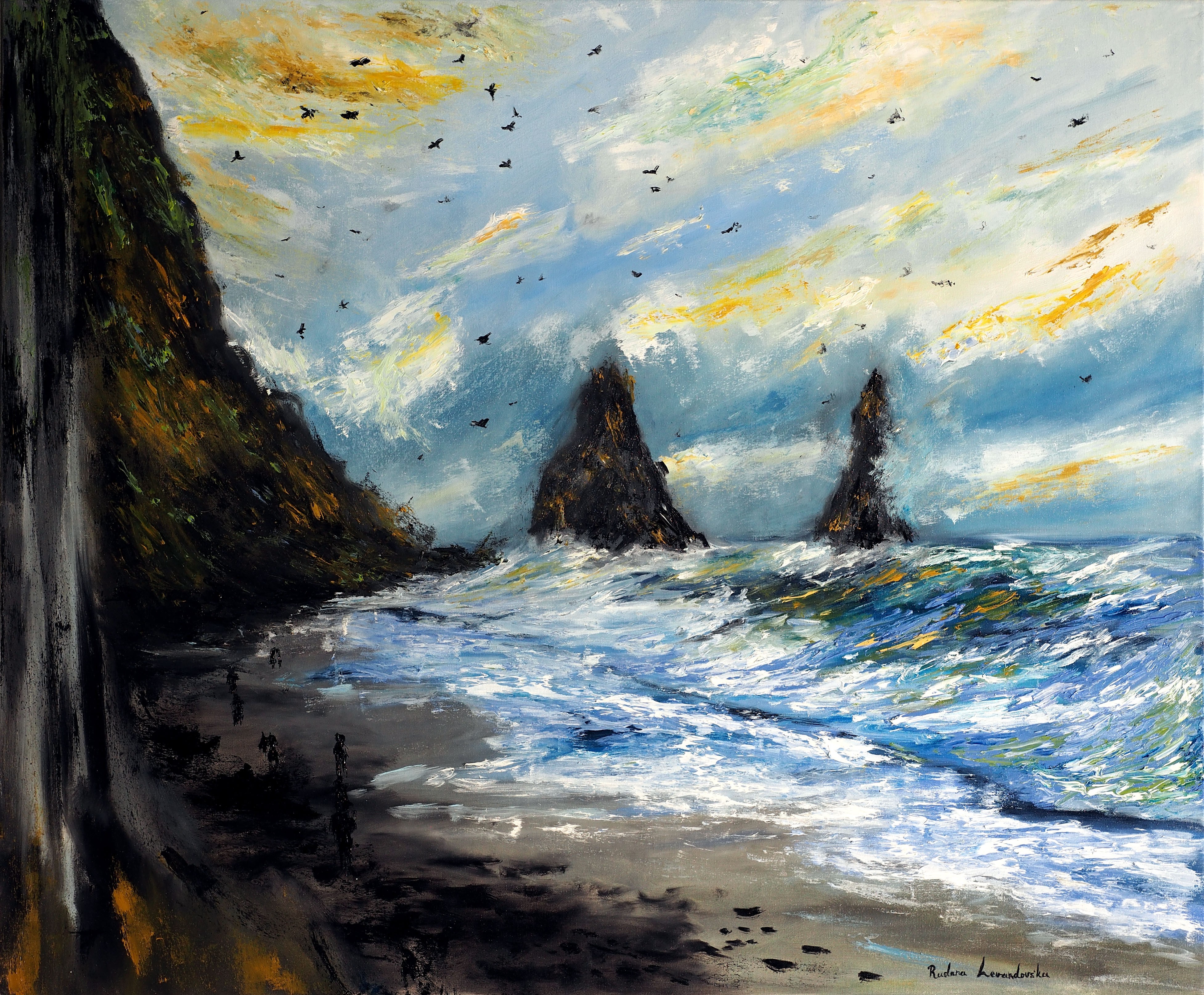 Ruslana Levandovska, Seascape at Blacksand Beach, Iceland Ruslana Levandovska, Seascape at Blacksand Beach, Iceland
