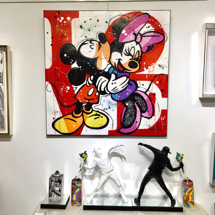 Mickey graffiti love by Patrick Cornée (2022) : Painting Acrylic, Oil on  Canvas - SINGULART