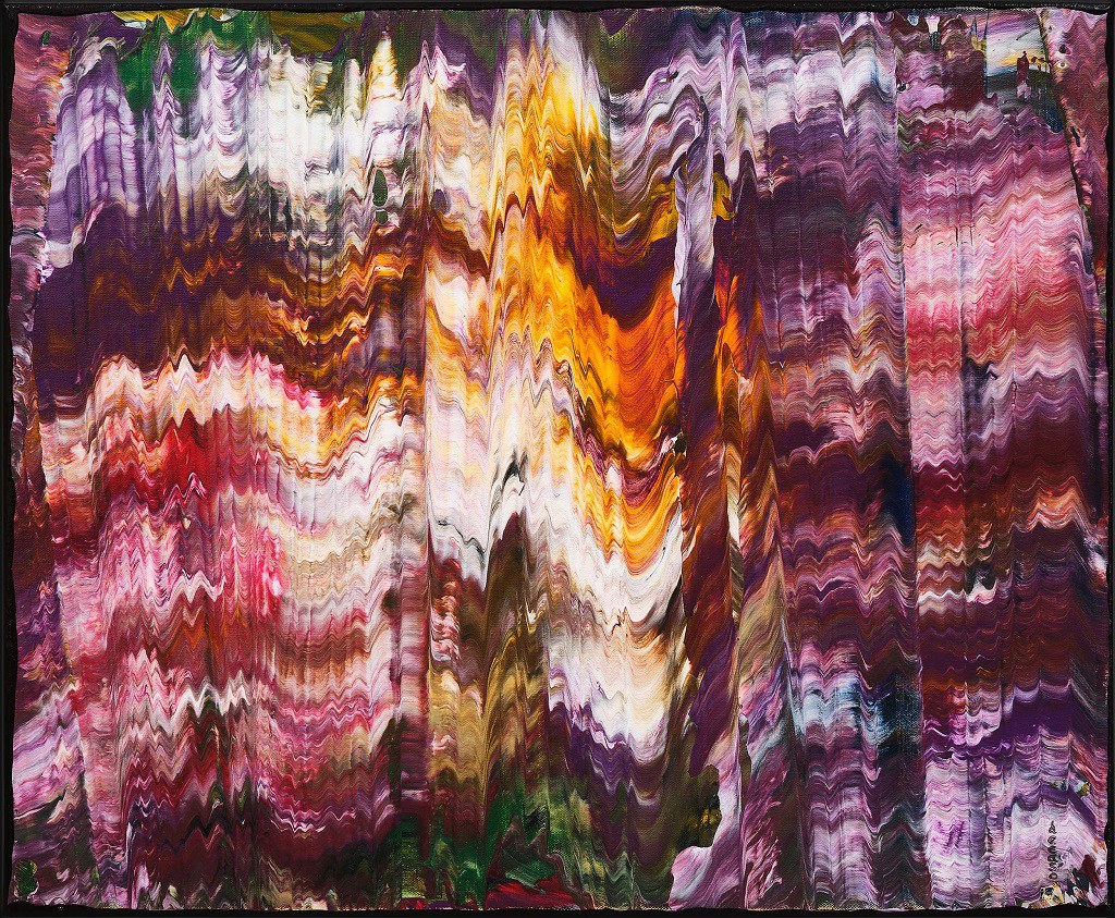 De Caso Michel, Mountain Apache, paysage de montagnes imaginaire, dans la série peinture tribale, influence indienne De Caso Michel, Mountain Apache, paysage de montagnes imaginaire, dans la série peinture tribale, influence indienne
