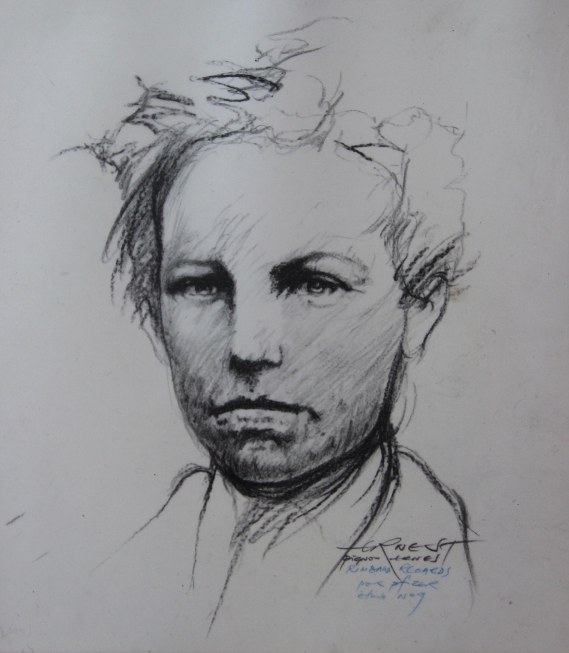Ernest Pignon-Ernest, Regards, Rimbaud, étude n°9 Ernest Pignon-Ernest, Regards, Rimbaud, étude n°9