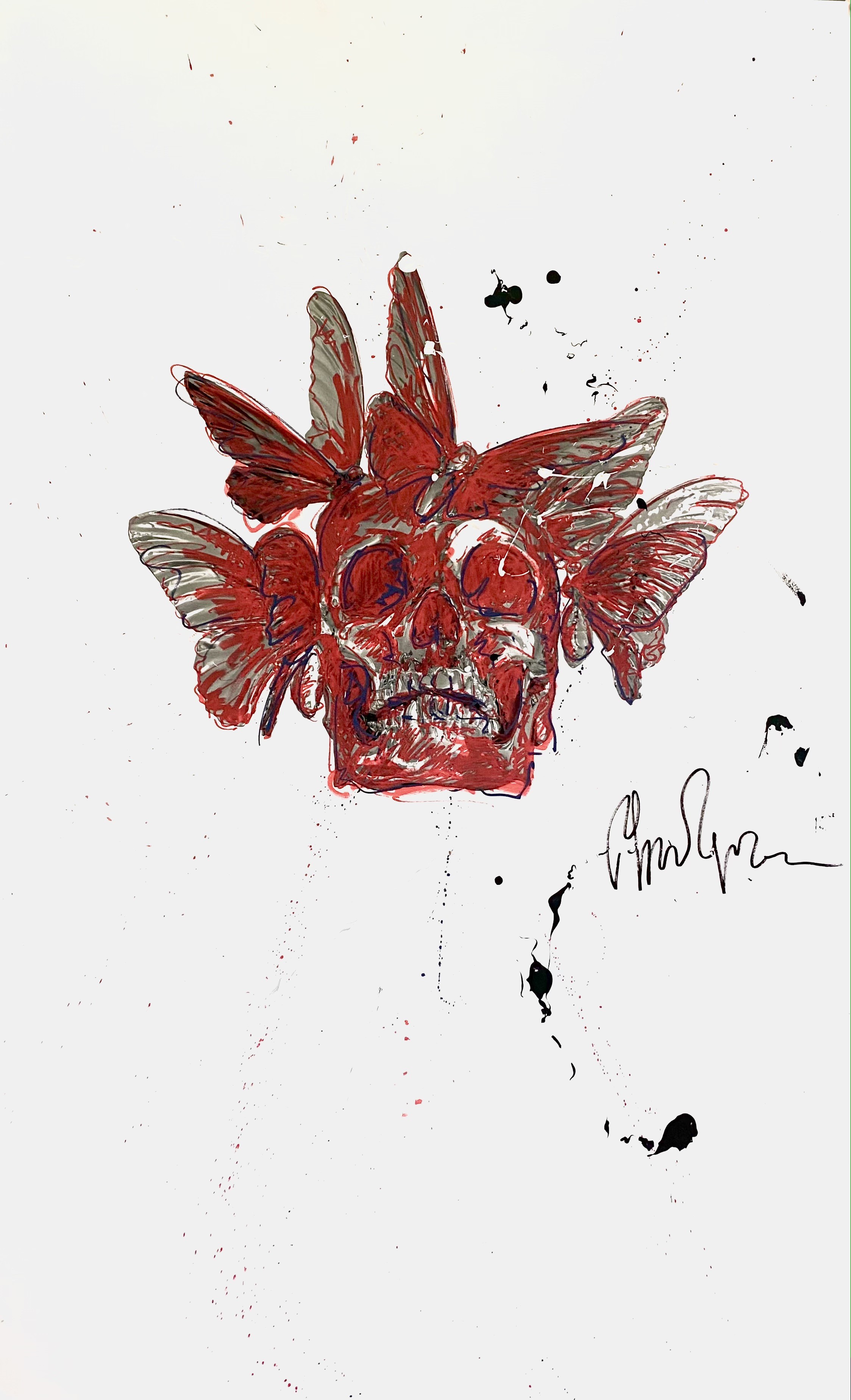 Philippe Pasqua, Vanité aux papillons rouges Philippe Pasqua, Vanité aux papillons rouges