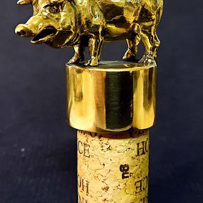 Sculpture, Funny Pig-bottle stopper, Jaromir Gargulak