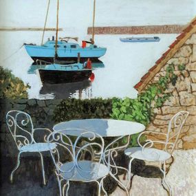 Gemälde, Suntrap by the Mooring, Mike Hall