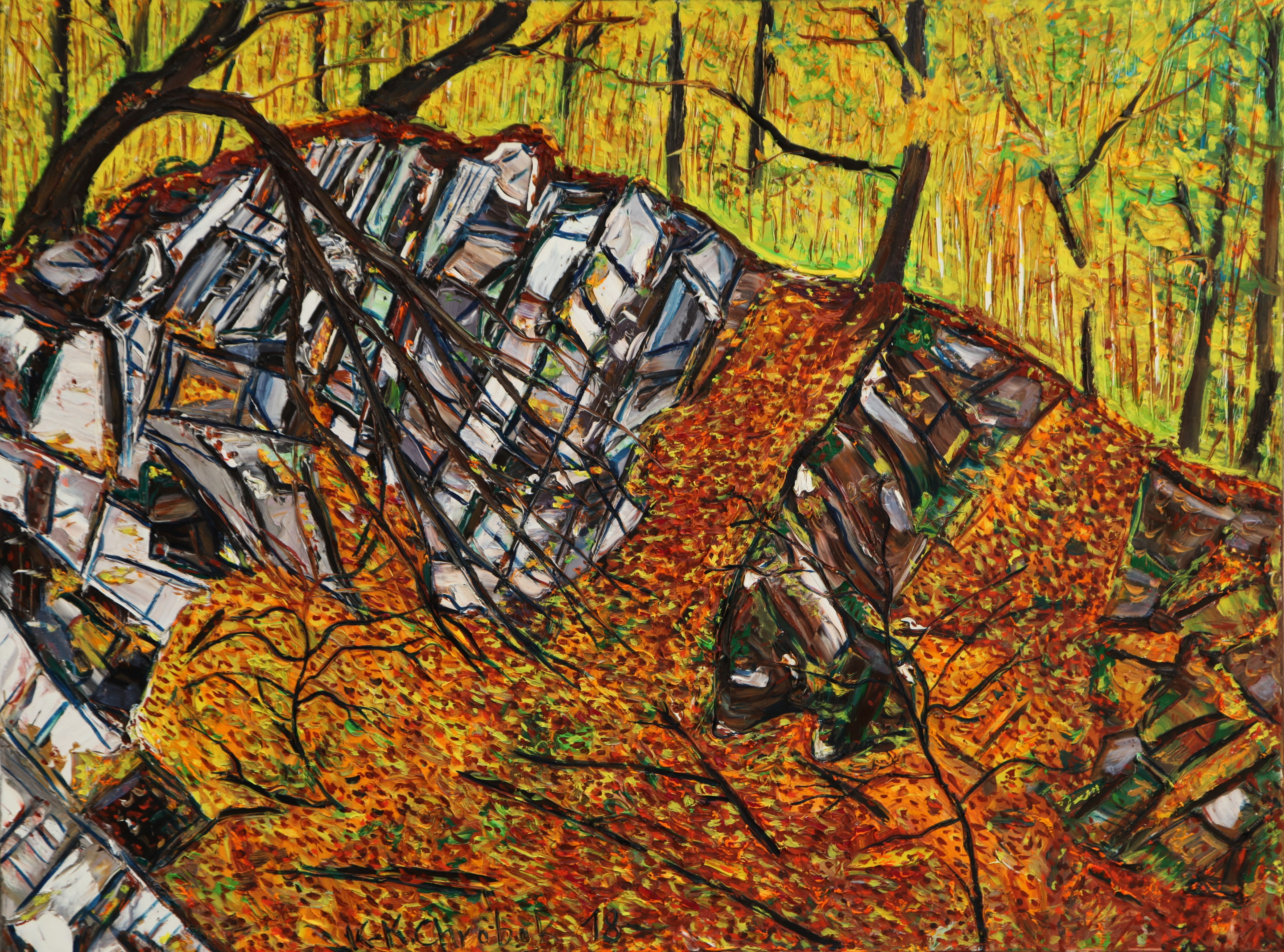 Karl-Karol Chrobok, Autumn Landscape with the Rocks No.2 Karl-Karol Chrobok, Autumn Landscape with the Rocks No.2