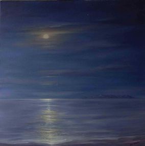 Gemälde, Full Moon Over Ponza, Adriano Bernetti da Vila