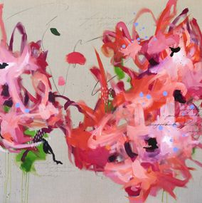 Painting, Pivoines éclatantes, Chantal Proulx
