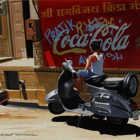 Peinture, India Scooter in Jaisalmer, Alain Bertrand