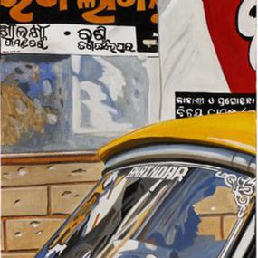 Painting, India Taxi in Mumbai, Alain Bertrand