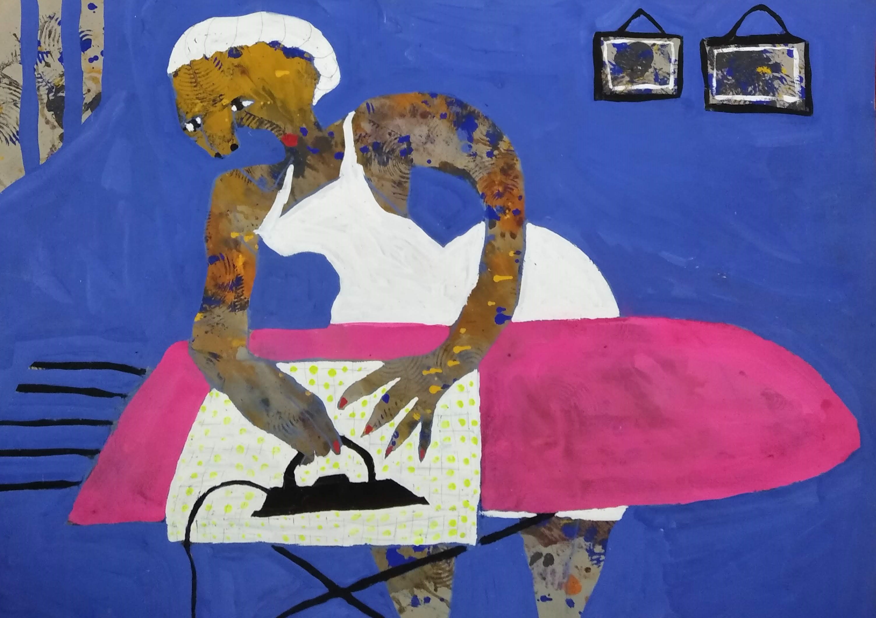Elisabeth Sabala, Ironing the kitchen rag Elisabeth Sabala, Ironing the kitchen rag