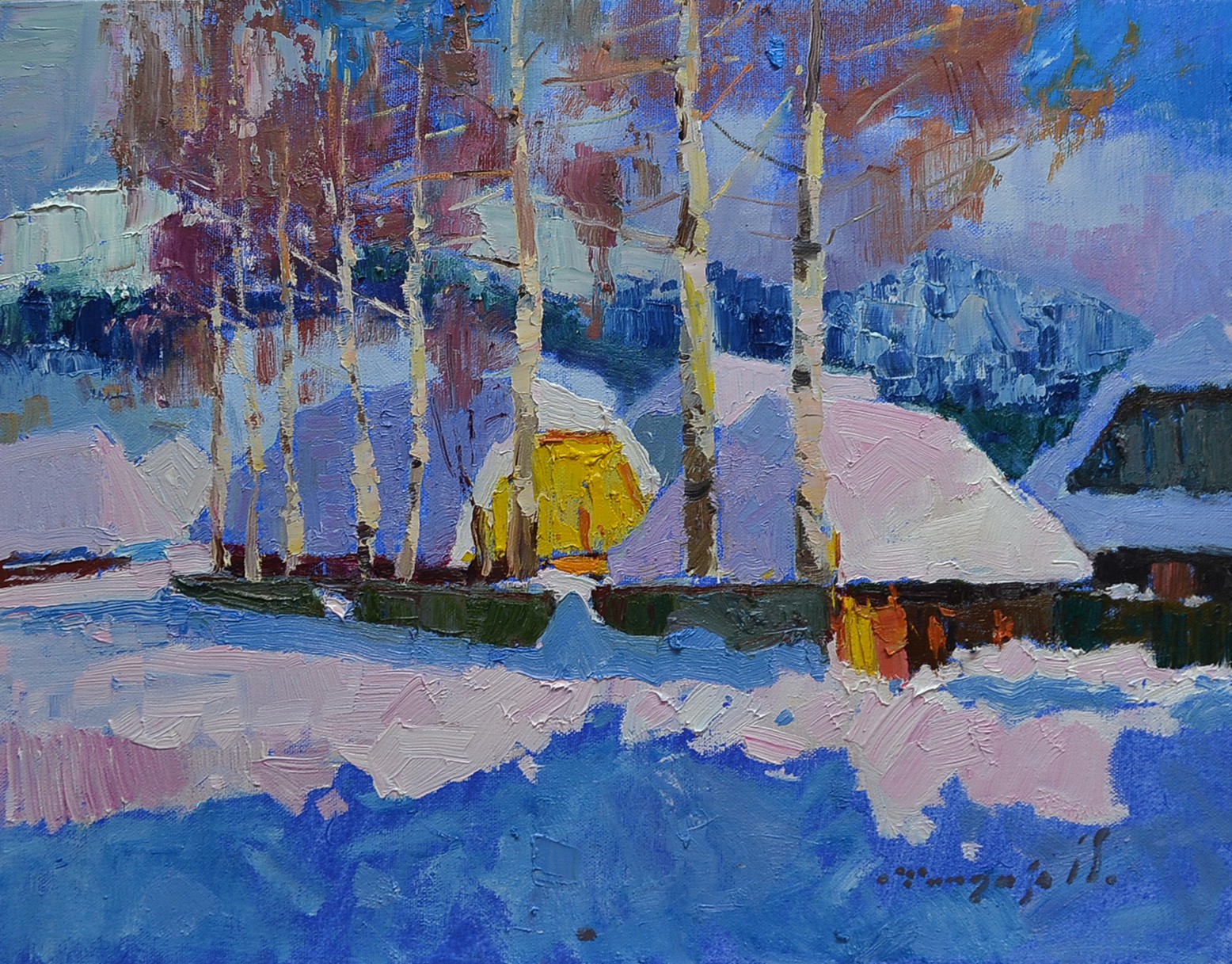 Alexander Shandor, Frosty day _ oil on canvas on cardboard Alexander Shandor, Frosty day _ oil on canvas on cardboard