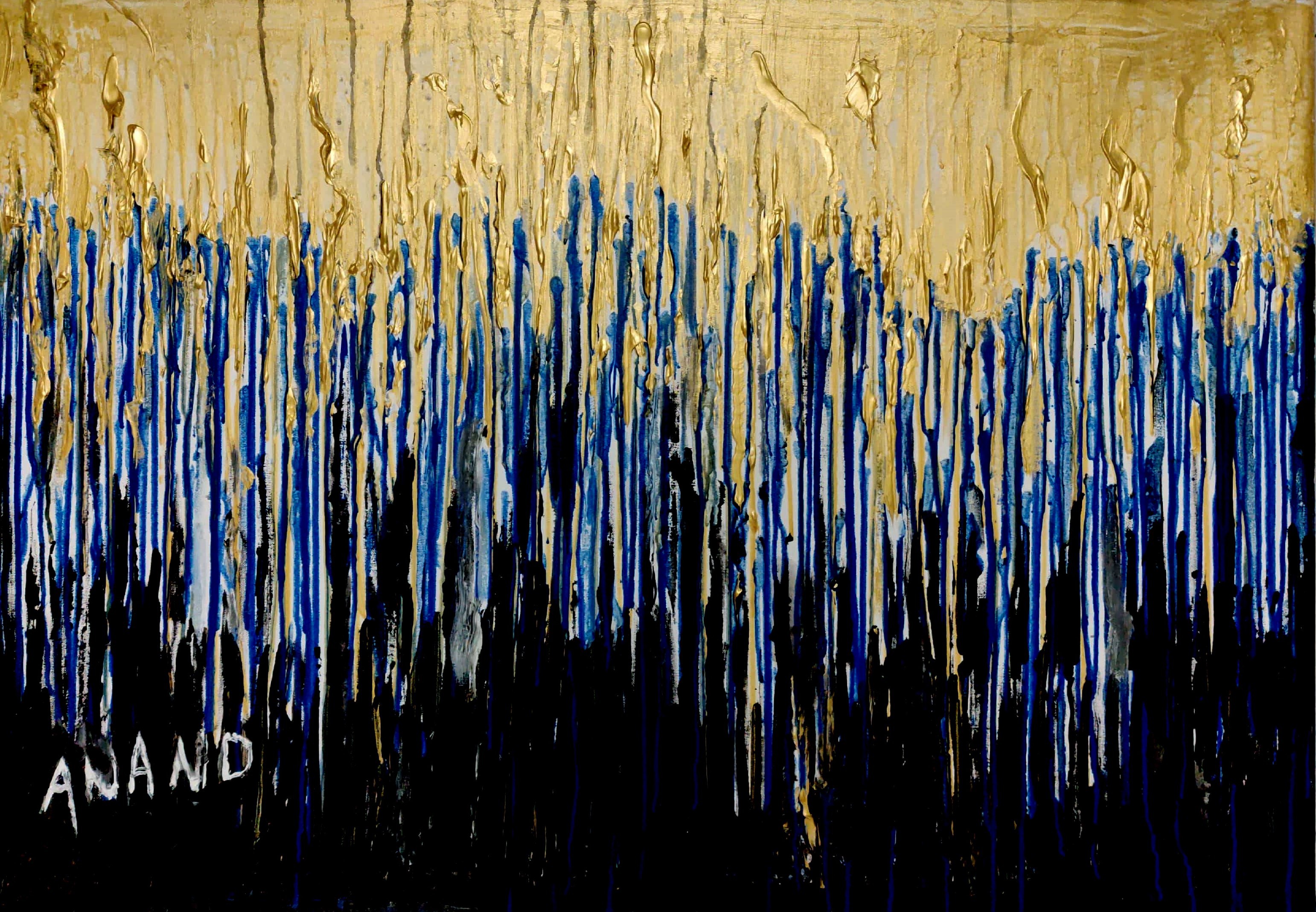 Anand Manchiraju, Gold, blue and black Anand Manchiraju, Gold, blue and black