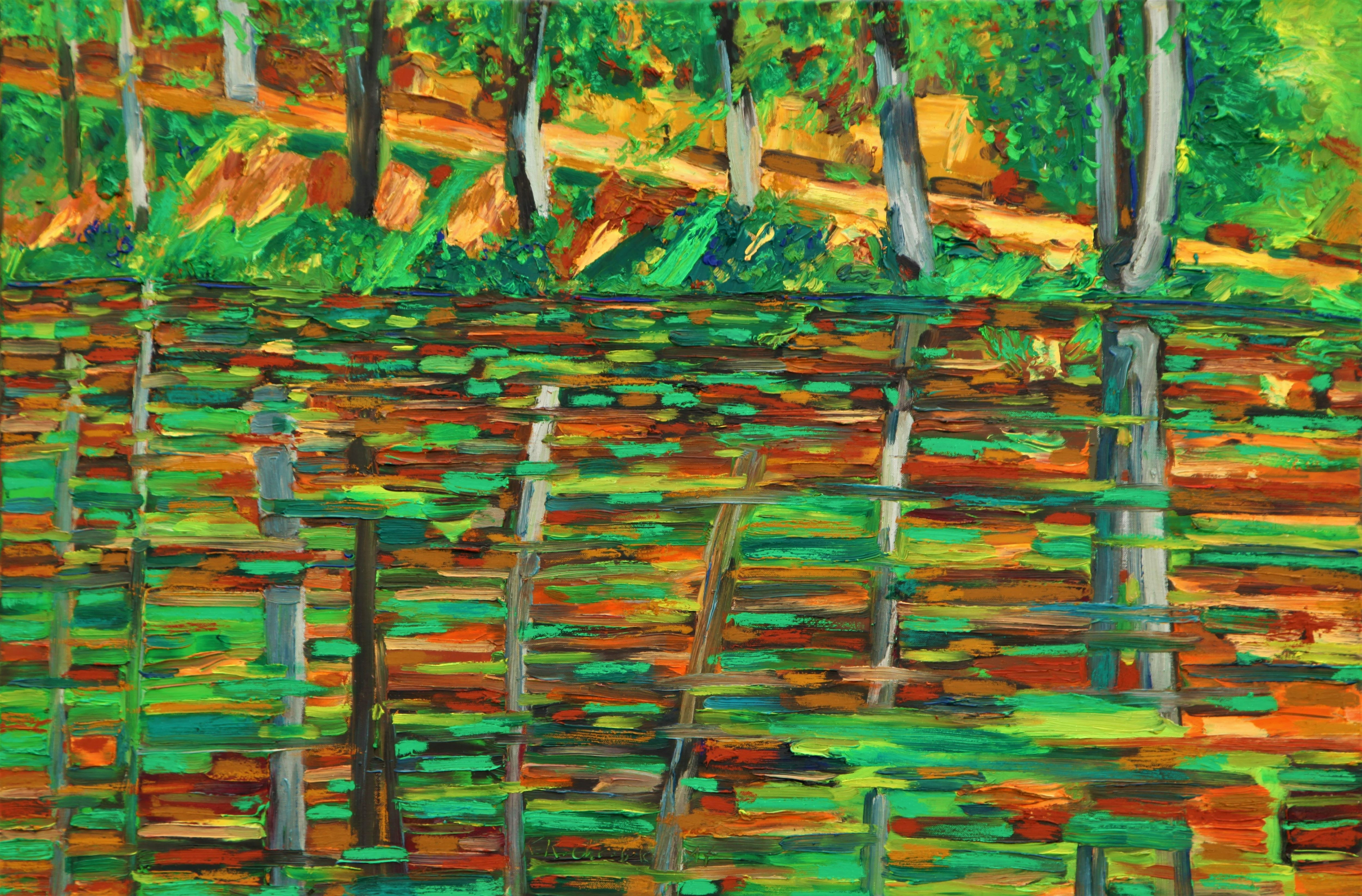 Karl-Karol Chrobok, By the pond - light of spring Karl-Karol Chrobok, By the pond - light of spring