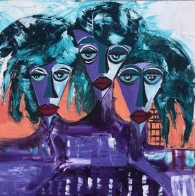 Gemälde, Purple Ladies, Ramon Poch