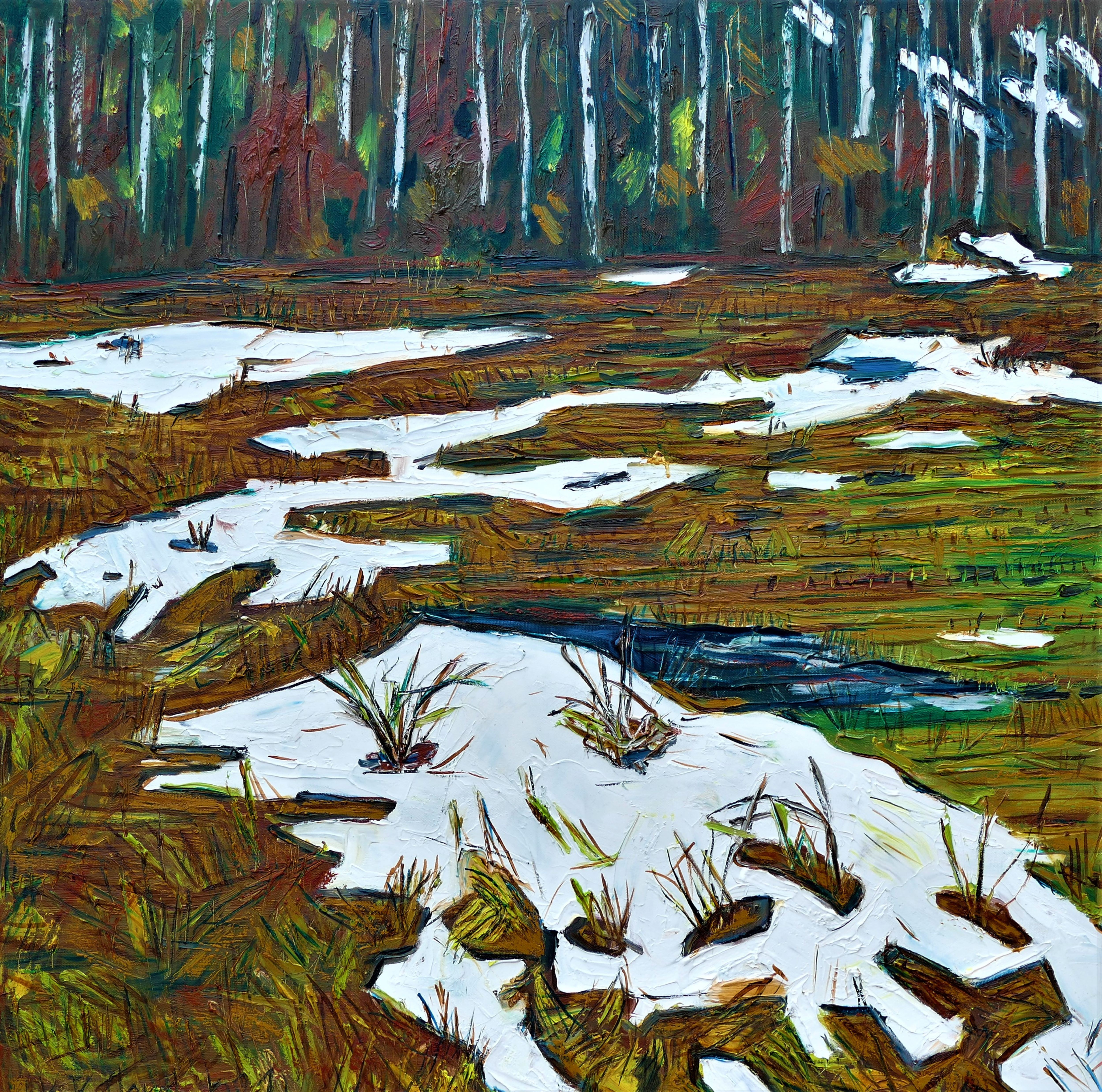 Karl-Karol Chrobok, Snow rags in front of the forest Karl-Karol Chrobok, Snow rags in front of the forest