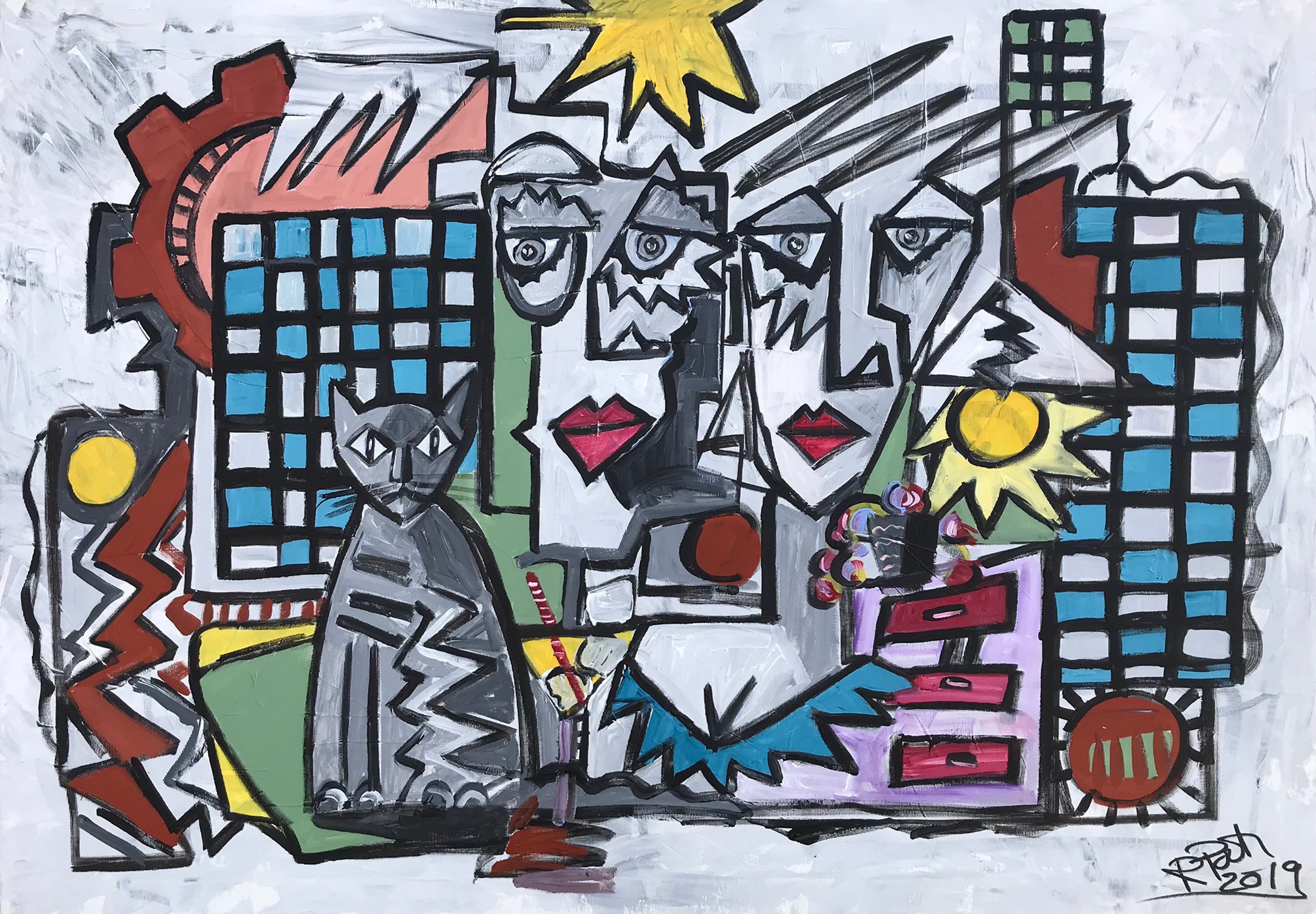 Ramon Poch, Couple With Cat Ramon Poch, Couple With Cat