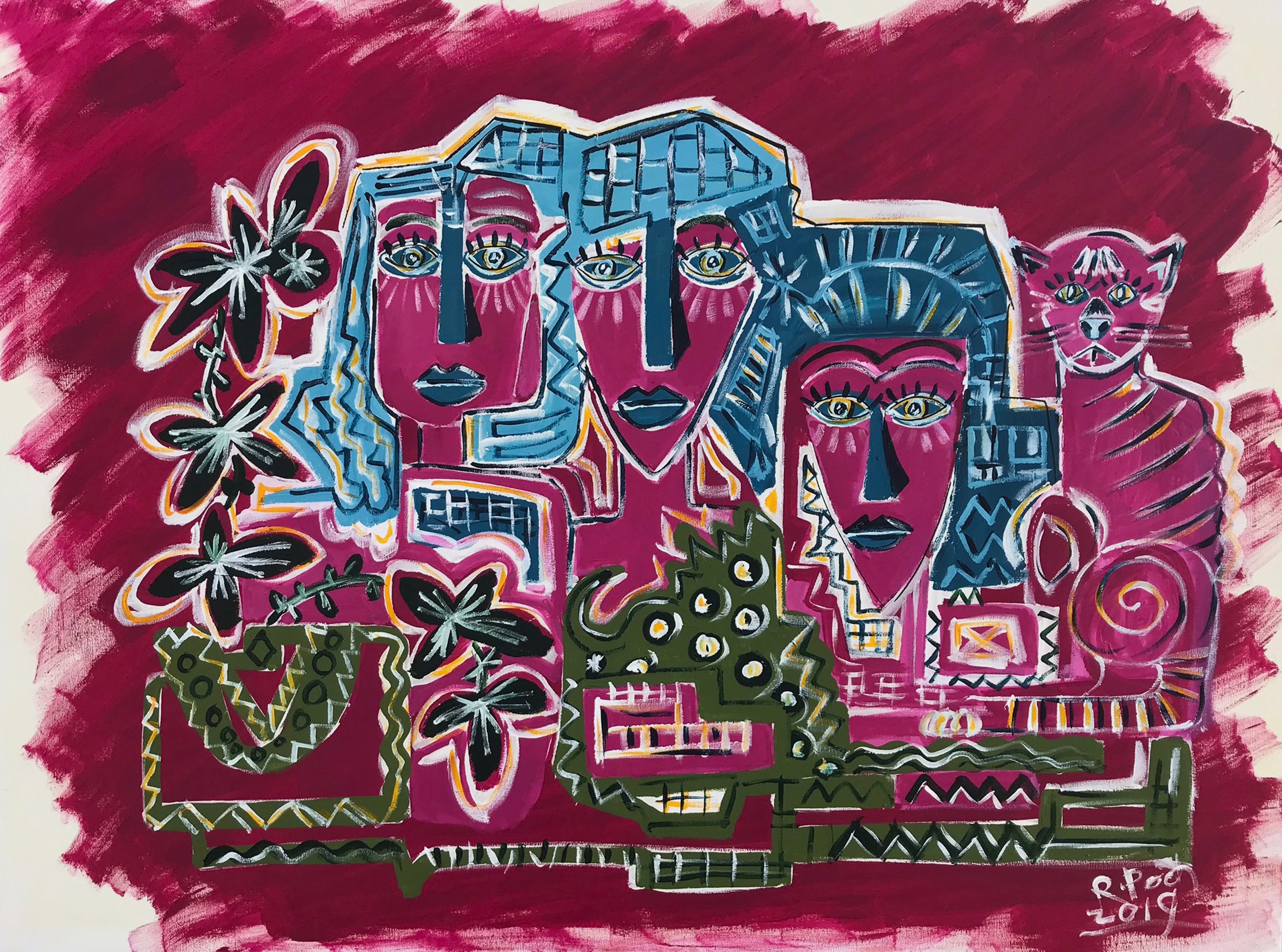 Ramon Poch, Figures on red Ramon Poch, Figures on red