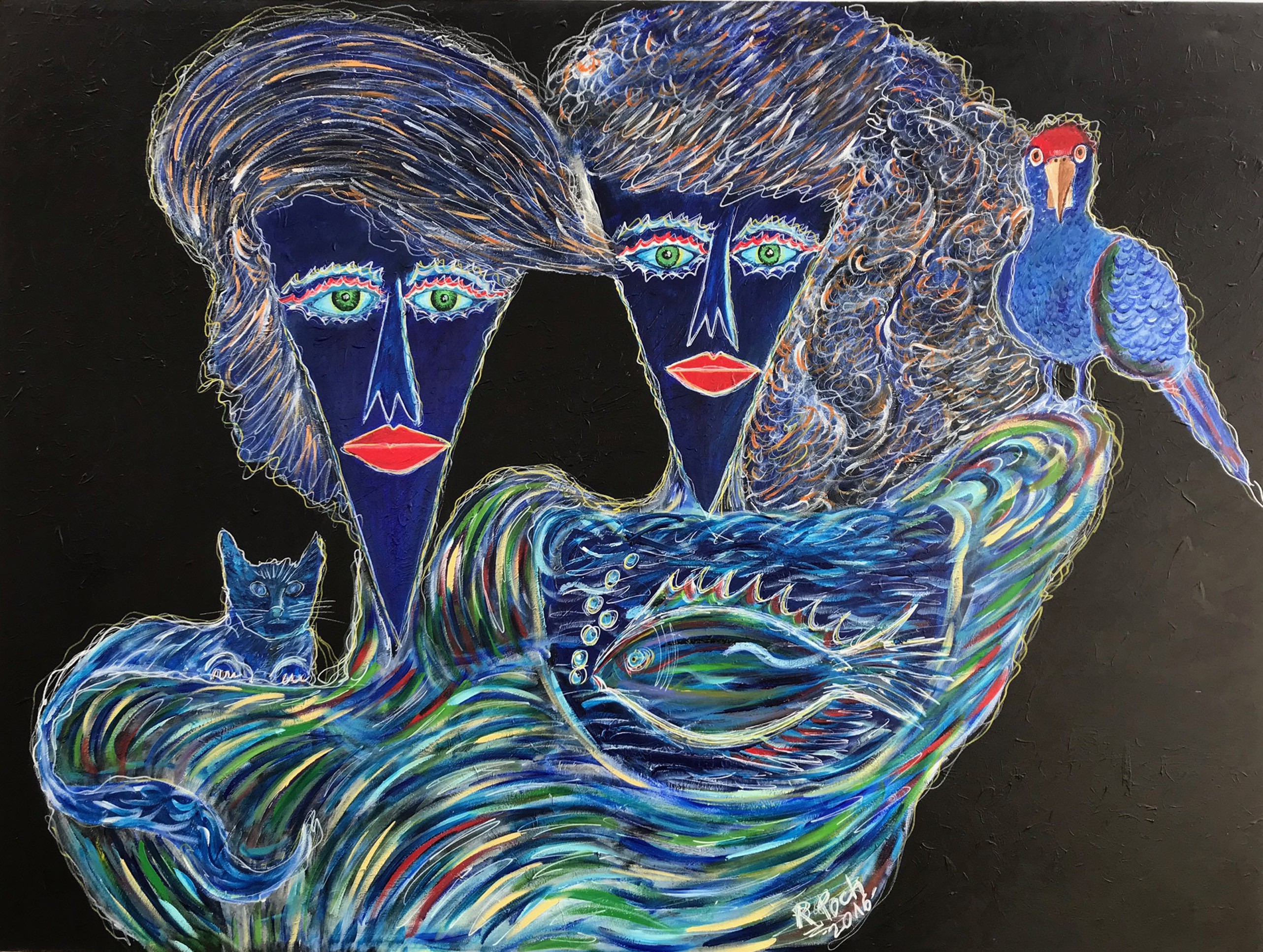 Ramon Poch, Family in Blue Ramon Poch, Family in Blue