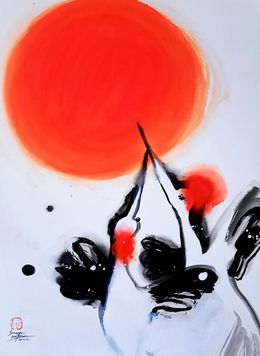 Painting, Nature Oiseaux Envole amoureux, Sounya Whang
