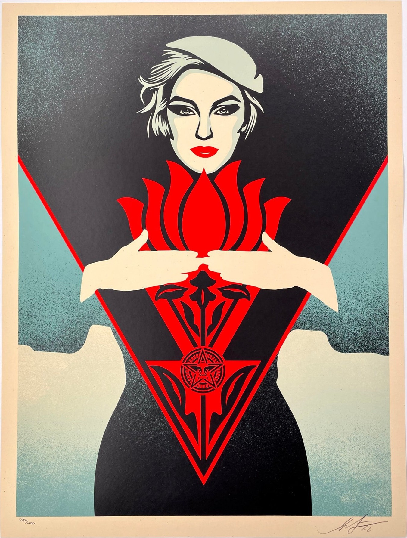Shepard Fairey (Obey), Flower Woman (Blue) Shepard Fairey (Obey), Flower Woman (Blue)