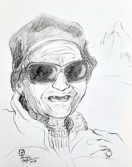 Dessin, Portrait Grand-mère d'Himalaya, Sounya Whang