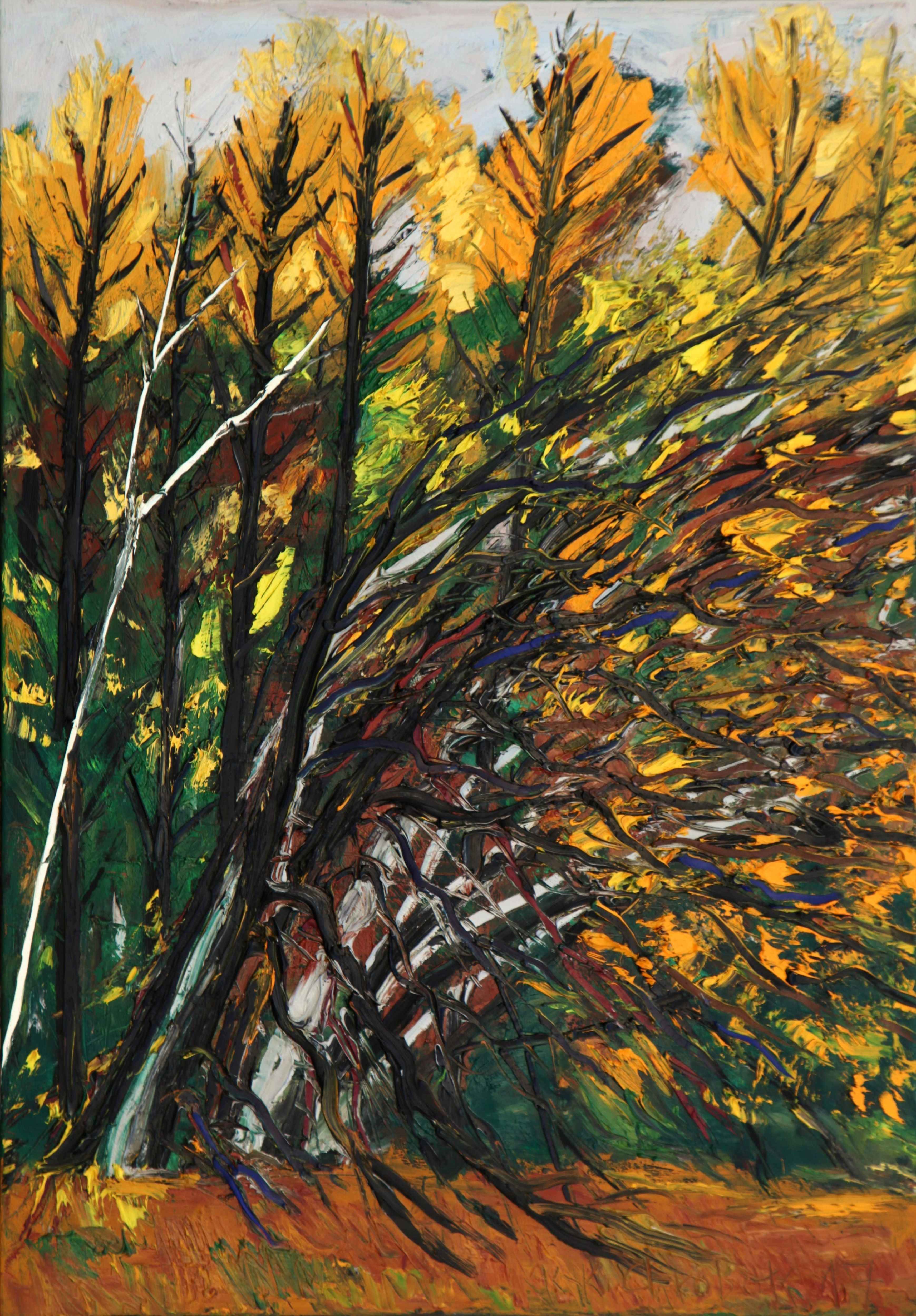 Karl-Karol Chrobok, Late autumn - evening - group of trees Karl-Karol Chrobok, Late autumn - evening - group of trees