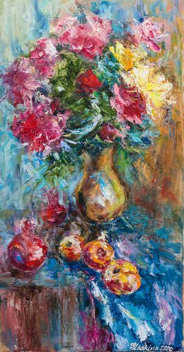 Peinture, Pomegranate roses, Alexandra Laskina