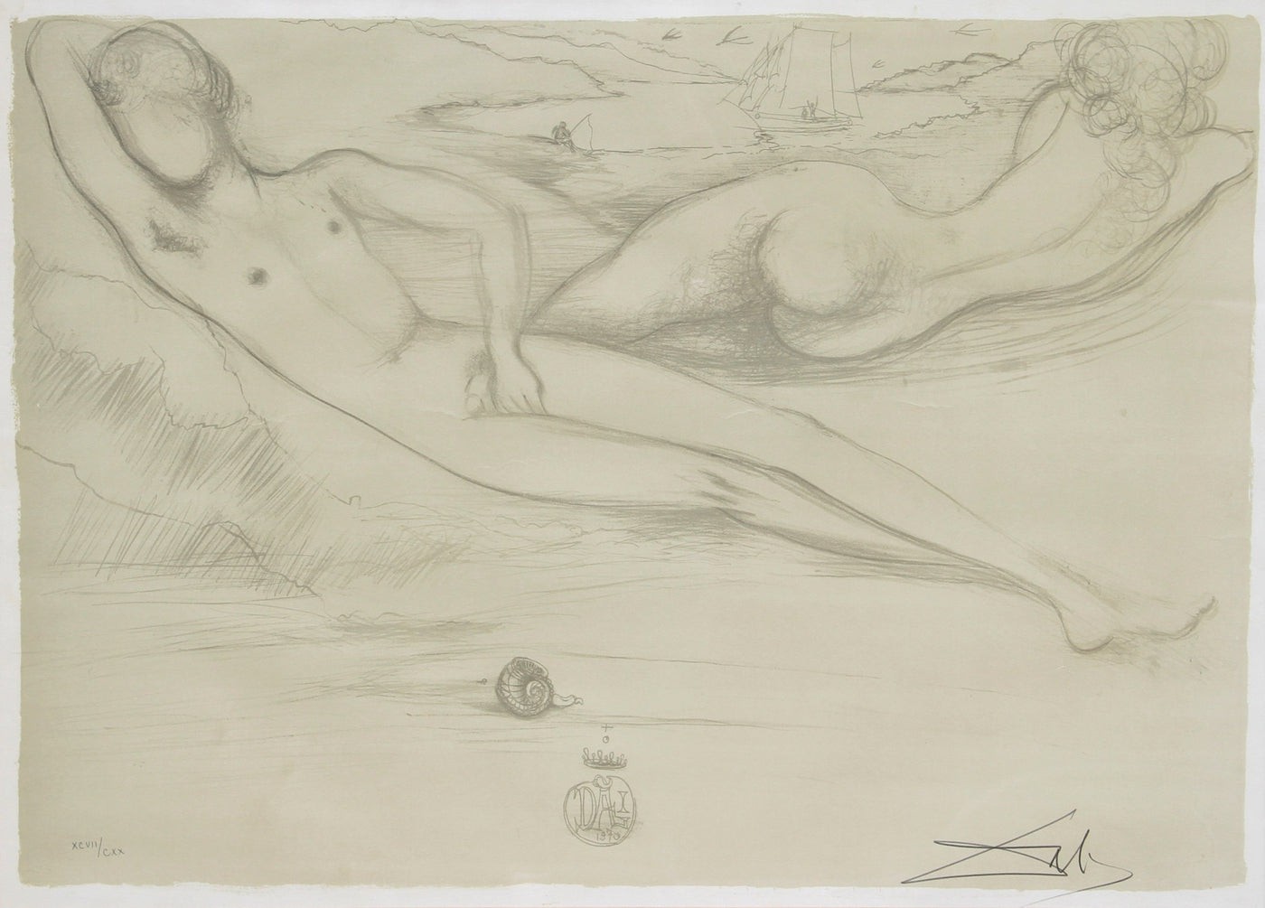 Salvador Dali, A la Plage from the Nudes Suite Salvador Dali, A la Plage from the Nudes Suite