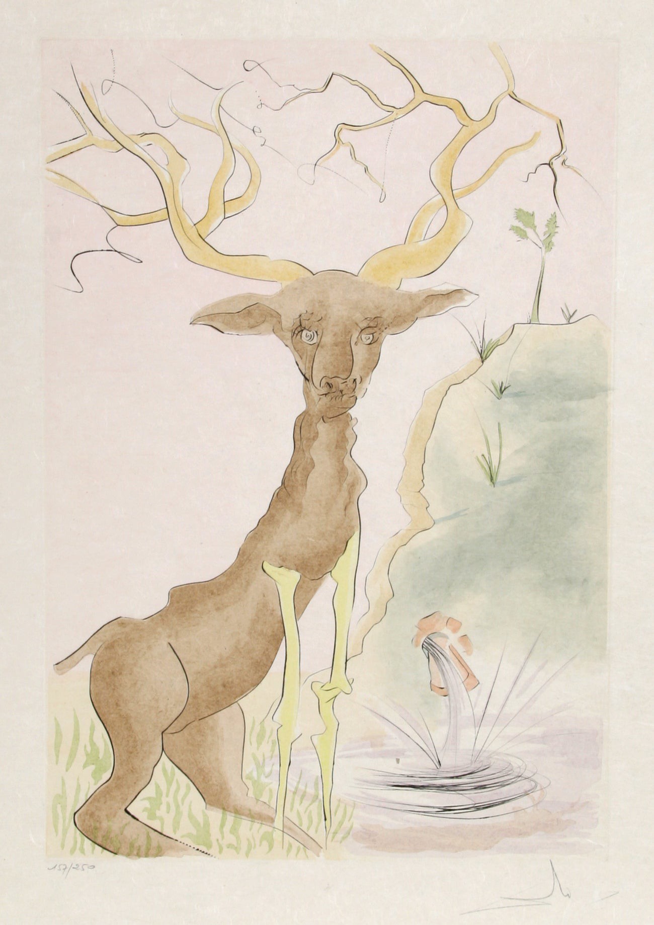Salvador Dali, Le Cerf se voyant dans l'eau Salvador Dali, Le Cerf se voyant dans l'eau