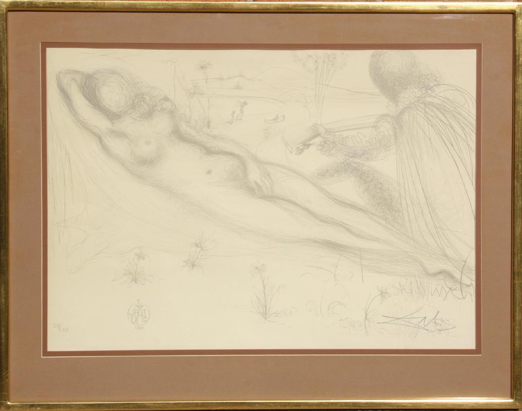 Salvador Dali, Nu a la Guitarre (Serenade) from the Nudes Suite Salvador Dali, Nu a la Guitarre (Serenade) from the Nudes Suite