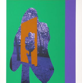 Print, Tree in Tree (Green and Purple), Menashe Kadishman