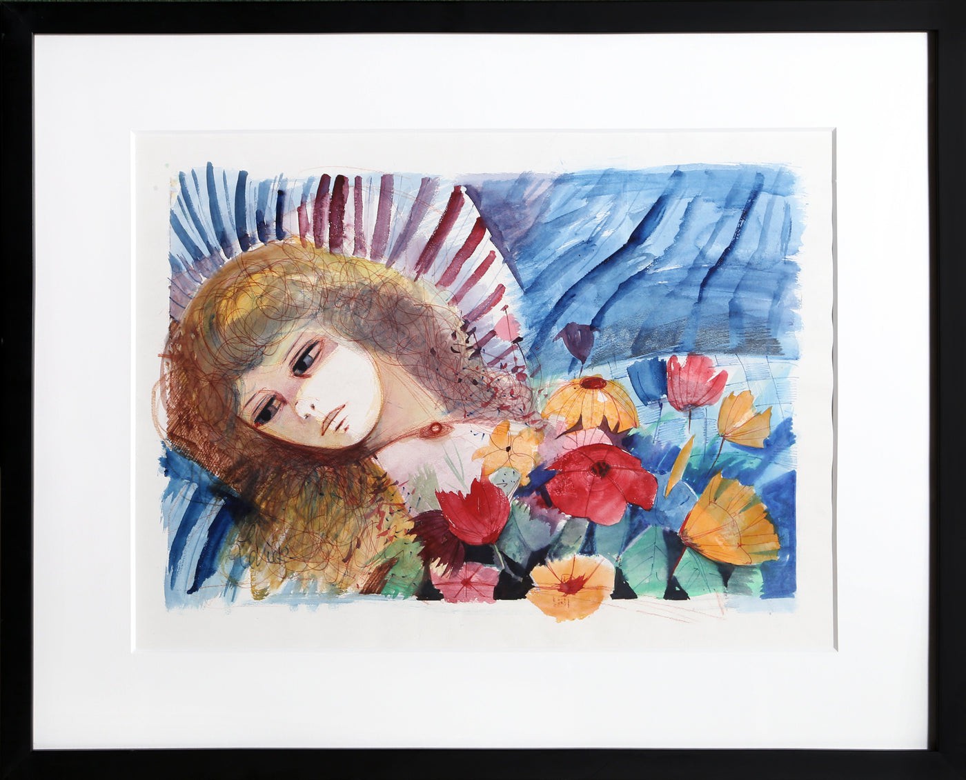 Charles Levier, Reclining Woman and Flowers Charles Levier, Reclining Woman and Flowers