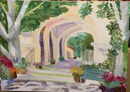 Peinture, Cozy patio, Galina Kulaga
