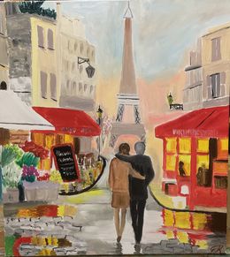 Painting, Stroll through charming Paris, Galina Kulaga