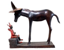 Sculpture, L'âne et l'enfant 2, Zacharie Kologo